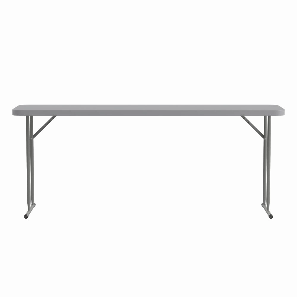 6-Foot Rectangular Granite White Plastic Folding Training Table