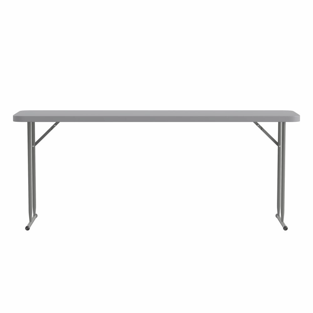 6-Foot Rectangular Granite White Plastic Folding Training Table