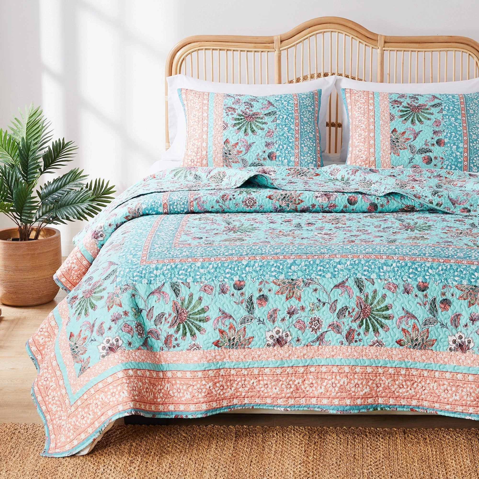 Barefoot Bungalow Audrey Cotton-Rich Reversible Quilted Bedding Set