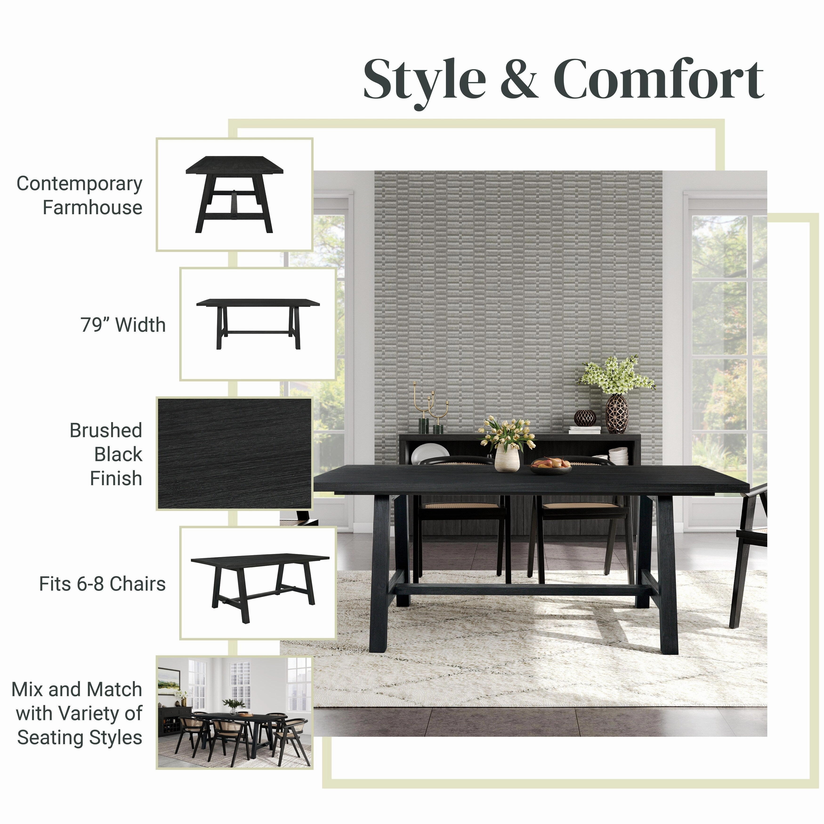 Bedford 79 Rectangular Dining Table A Base