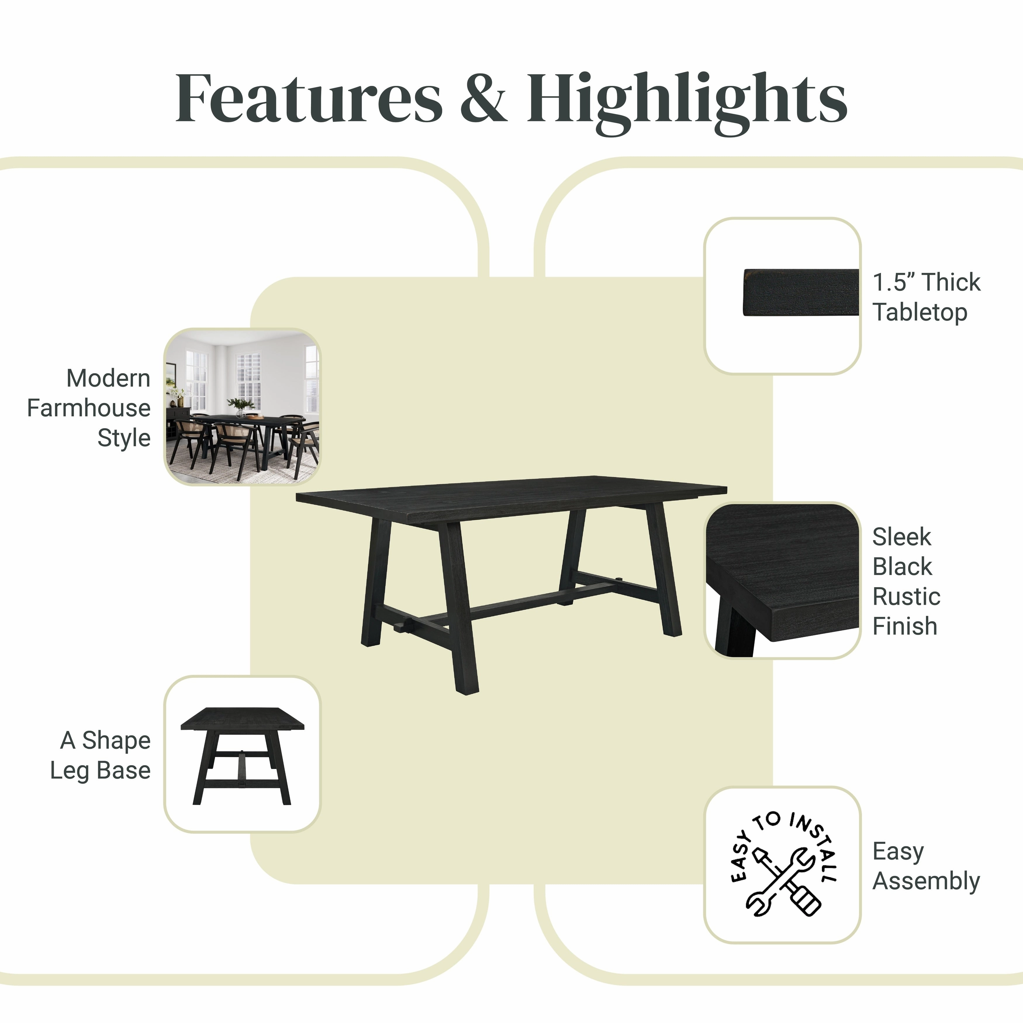 Bedford 79 Rectangular Dining Table A Base