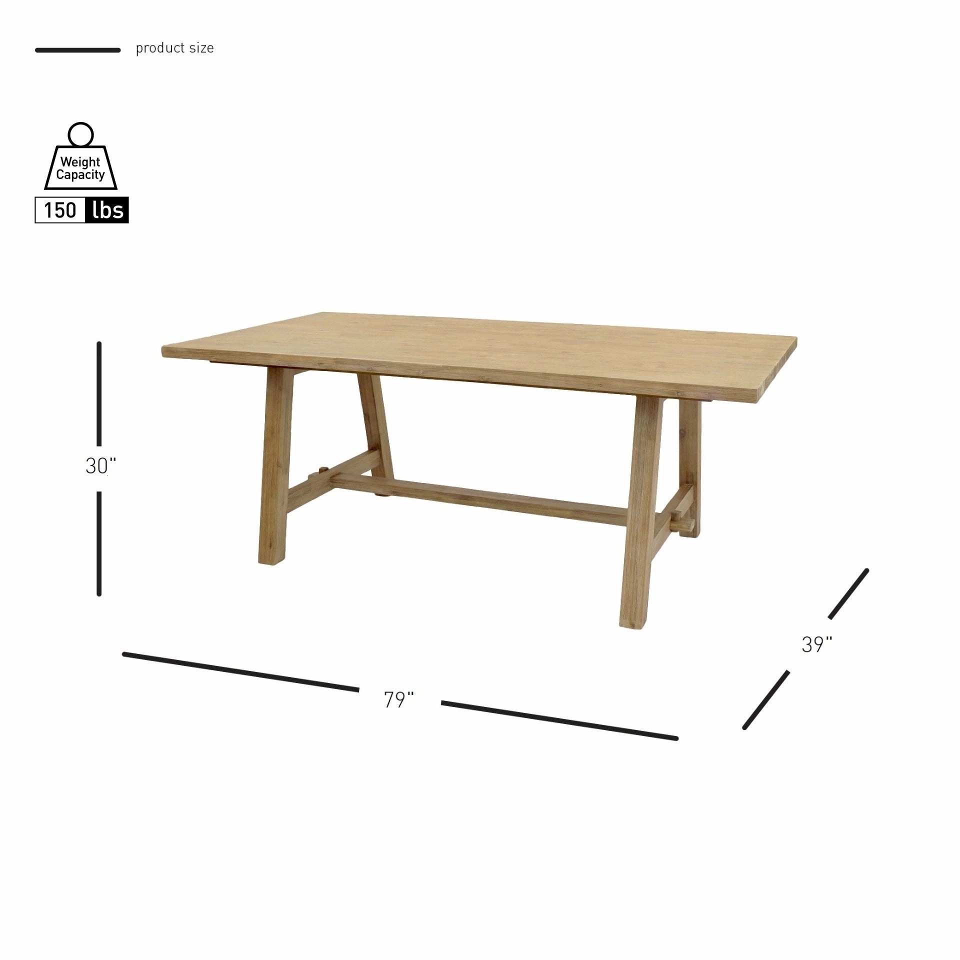 Bedford 79 Rectangular Dining Table A Base