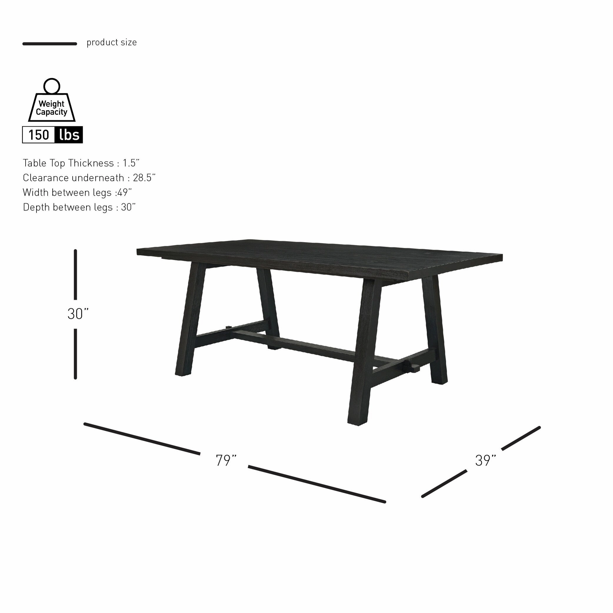Bedford 79 Rectangular Dining Table A Base