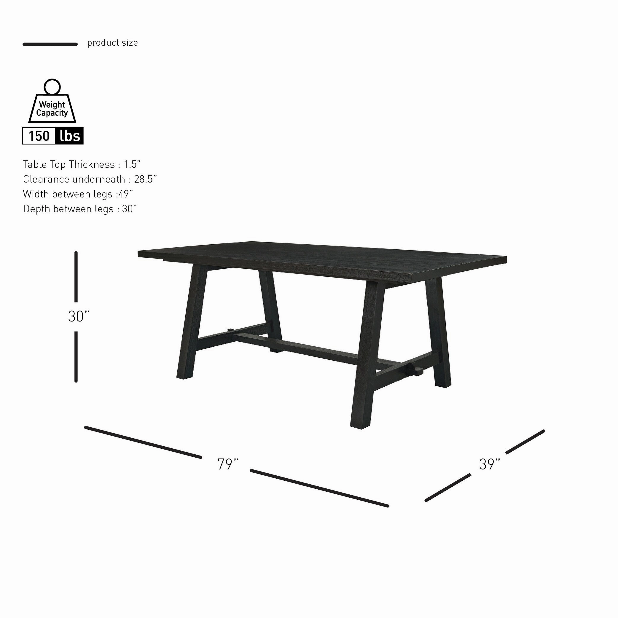 Bedford 79 Rectangular Dining Table A Base