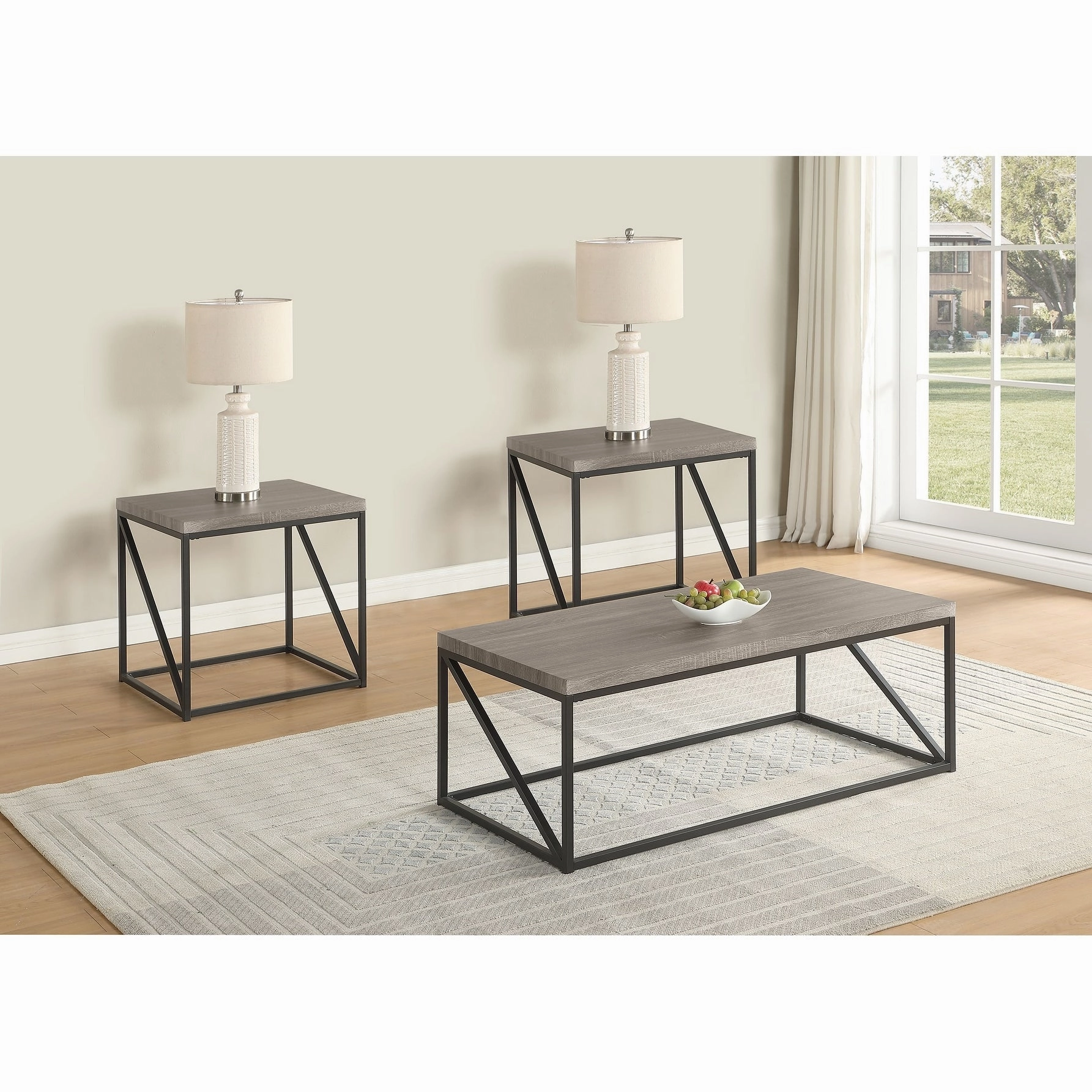 Birdie Coffee And End Table Set Sonoma Grey