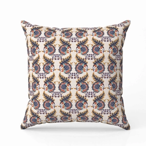 Botanical Bouquet Faux Suede Reversible Throw Pillow Orange and Gray