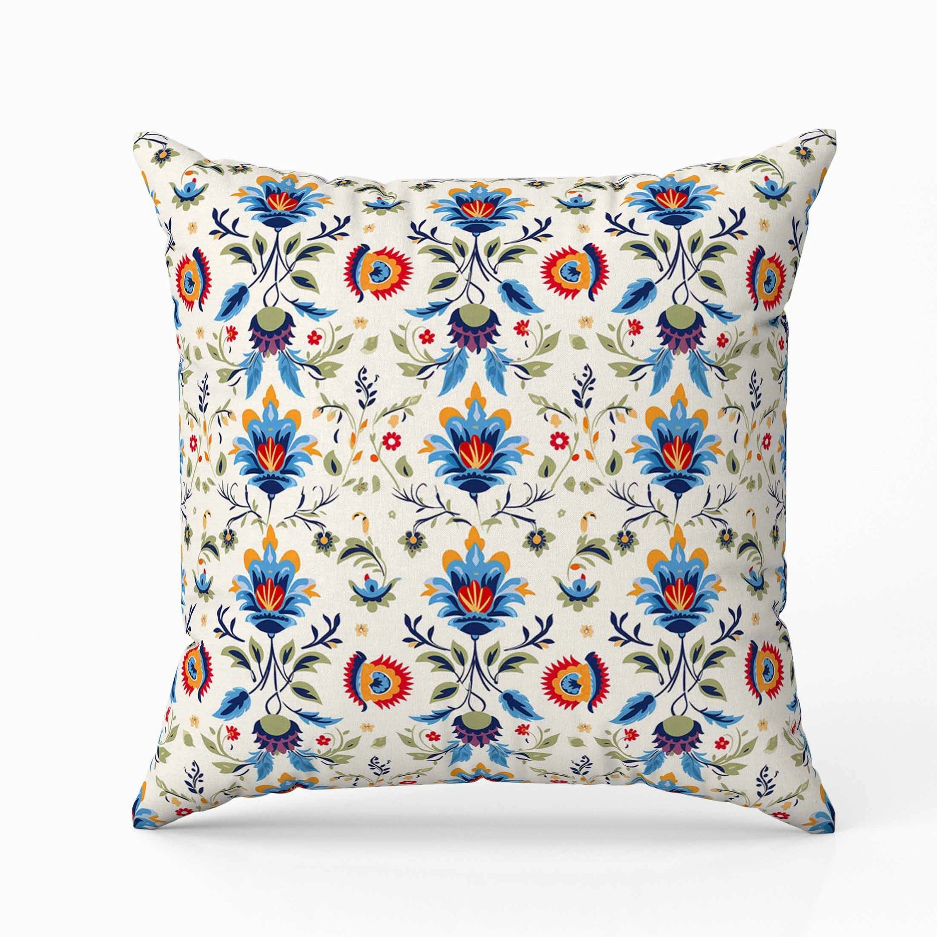 Breezy Botanicals Faux Suede Reversible Throw Pillow Blue and Green