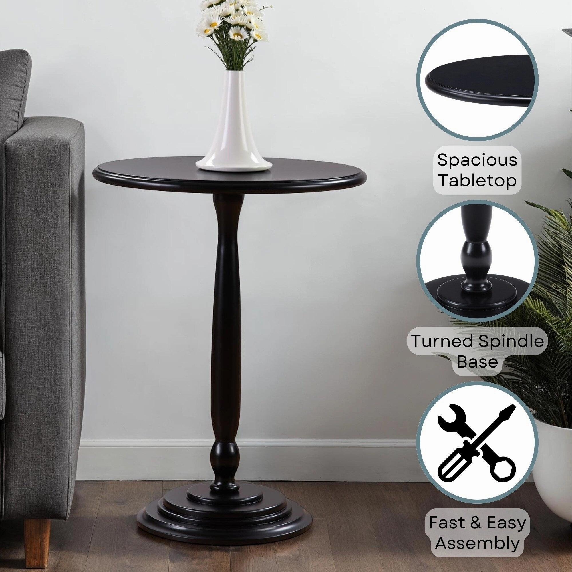Convenience Concepts Classic Accents Amelia Spindle Table