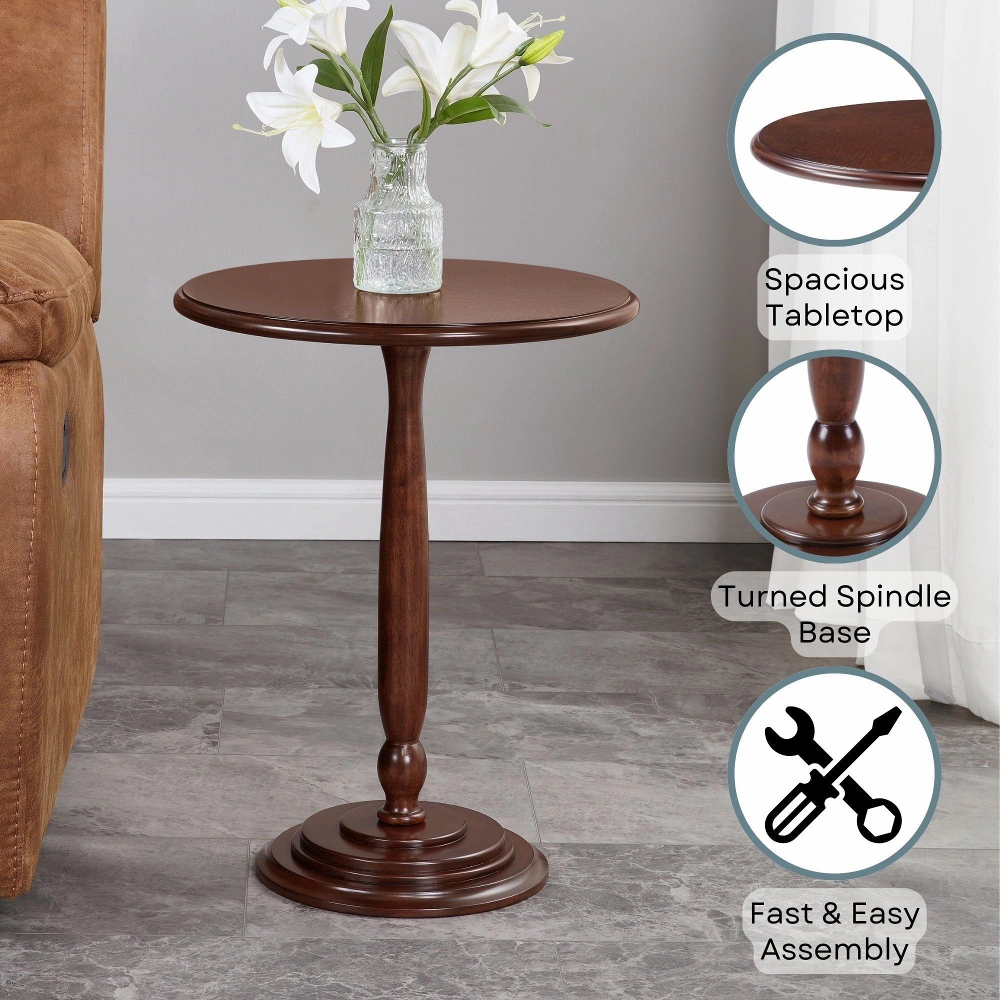 Convenience Concepts Classic Accents Amelia Spindle Table