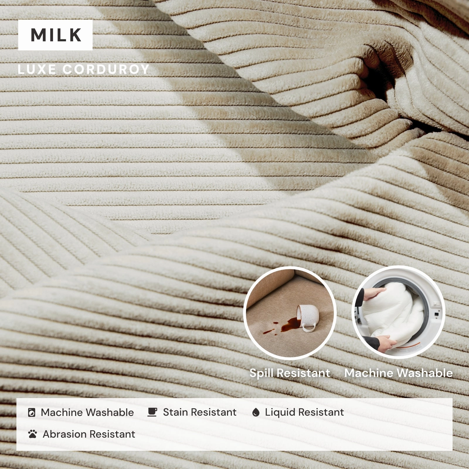 Elevate Comfort Layer for 4-Seater   Bench Ottoman in Milk