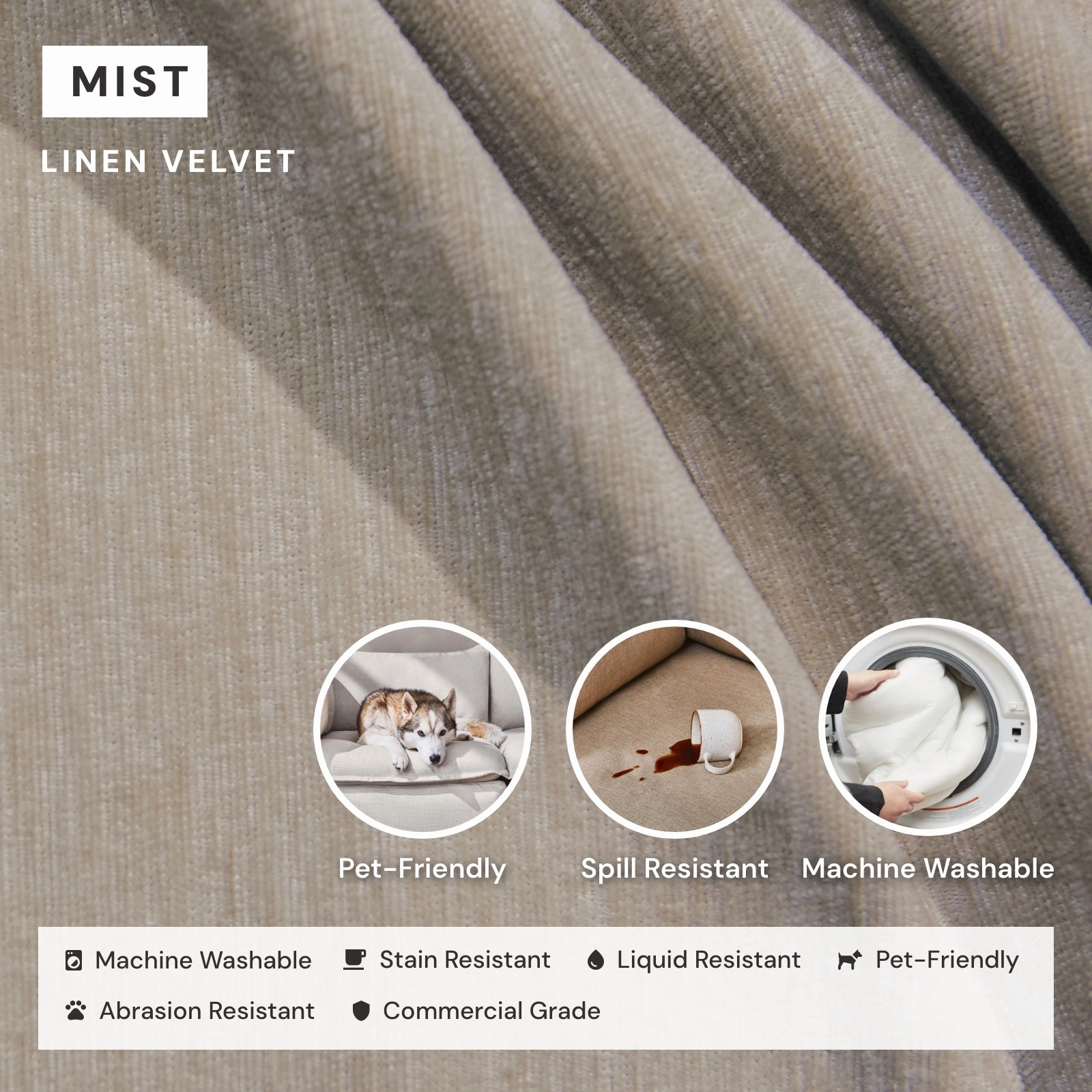Elevate Comfort Layer for 5-Seater Open-Ends Corner Sectional   Ottoman in Mist