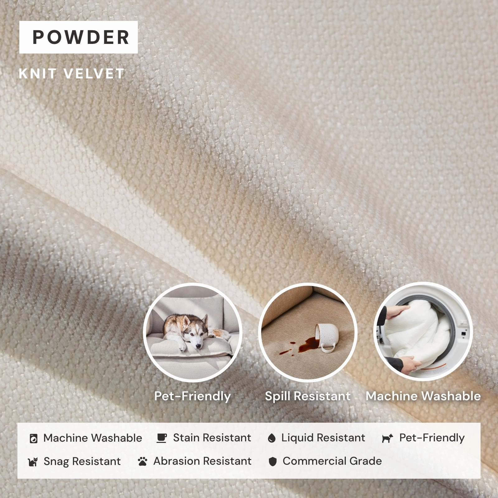 Elevate Comfort Layer for 6-Seater U-Sectional in Powder