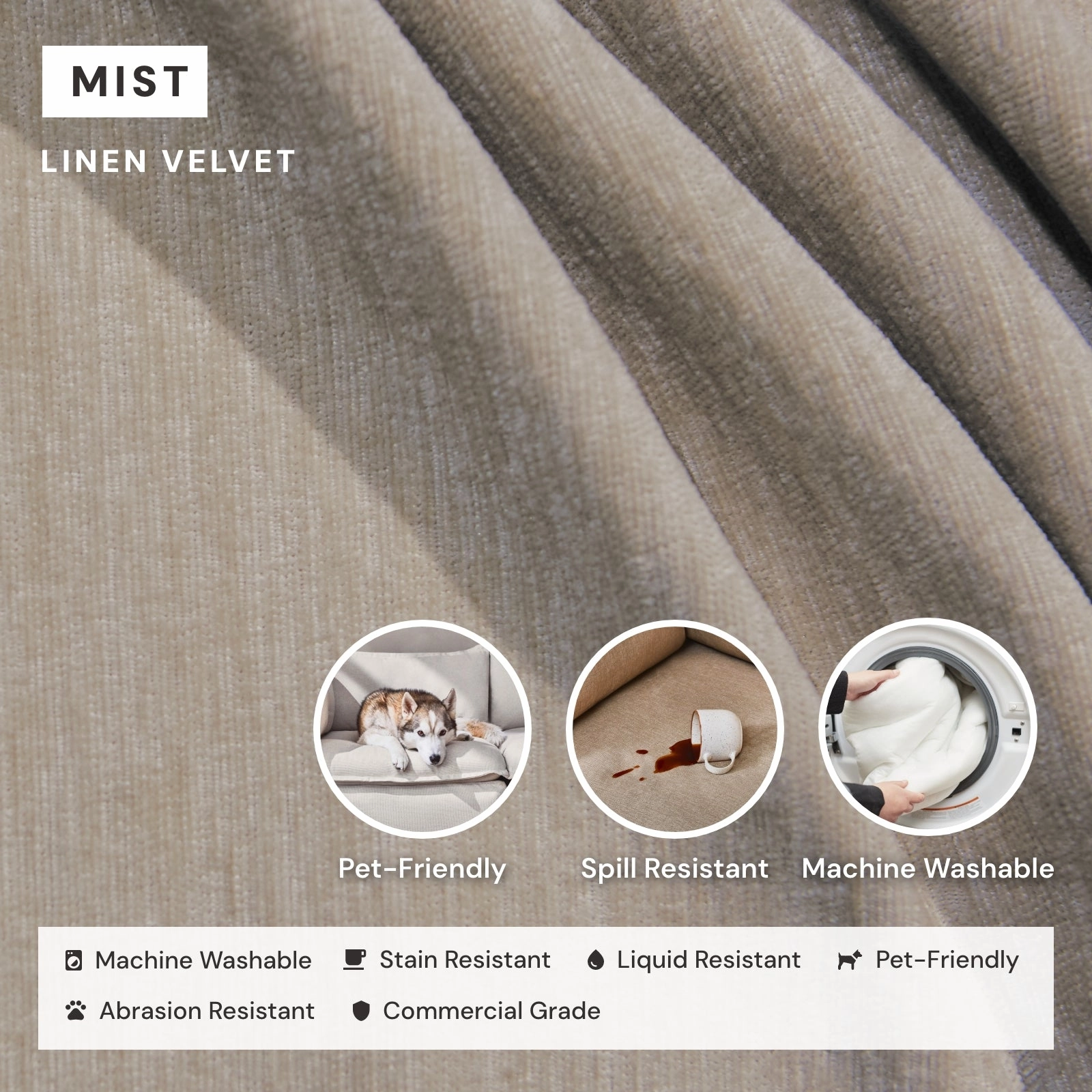 Elevate Comfort Layer for 7-Seater U-Sectional   Bench Ottoman in Mist