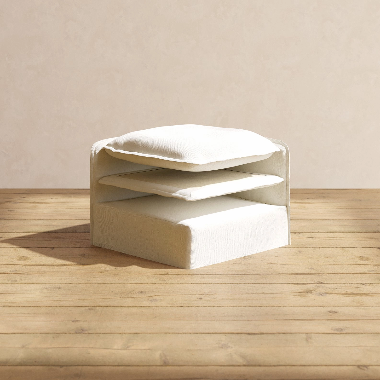 Elevate Comfort Layer Set for 2-Seater   Ottoman | Plush Weave in Eggshell