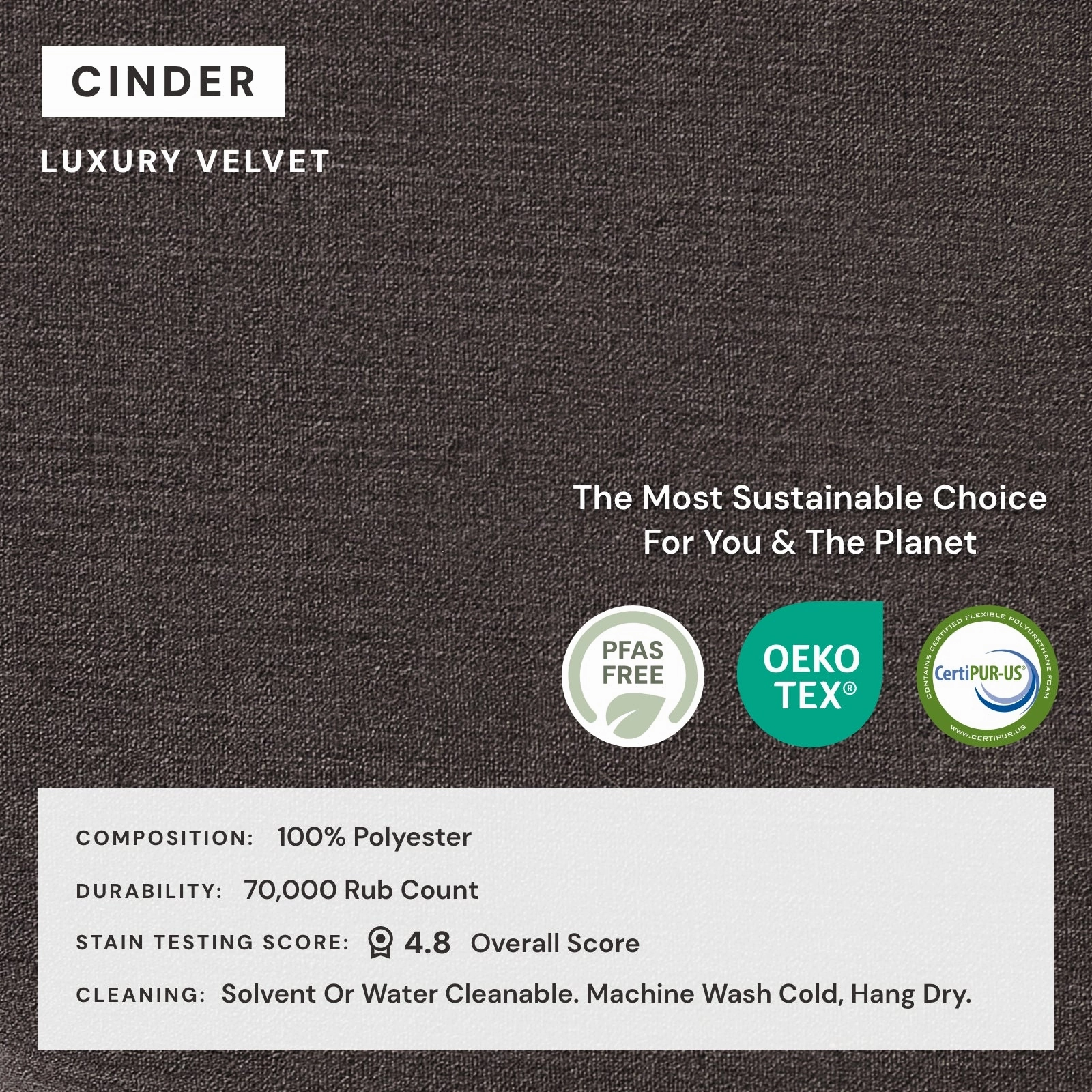 Elevate Comfort Layer Set for 3-Seater | Luxury Velvet in Cinder