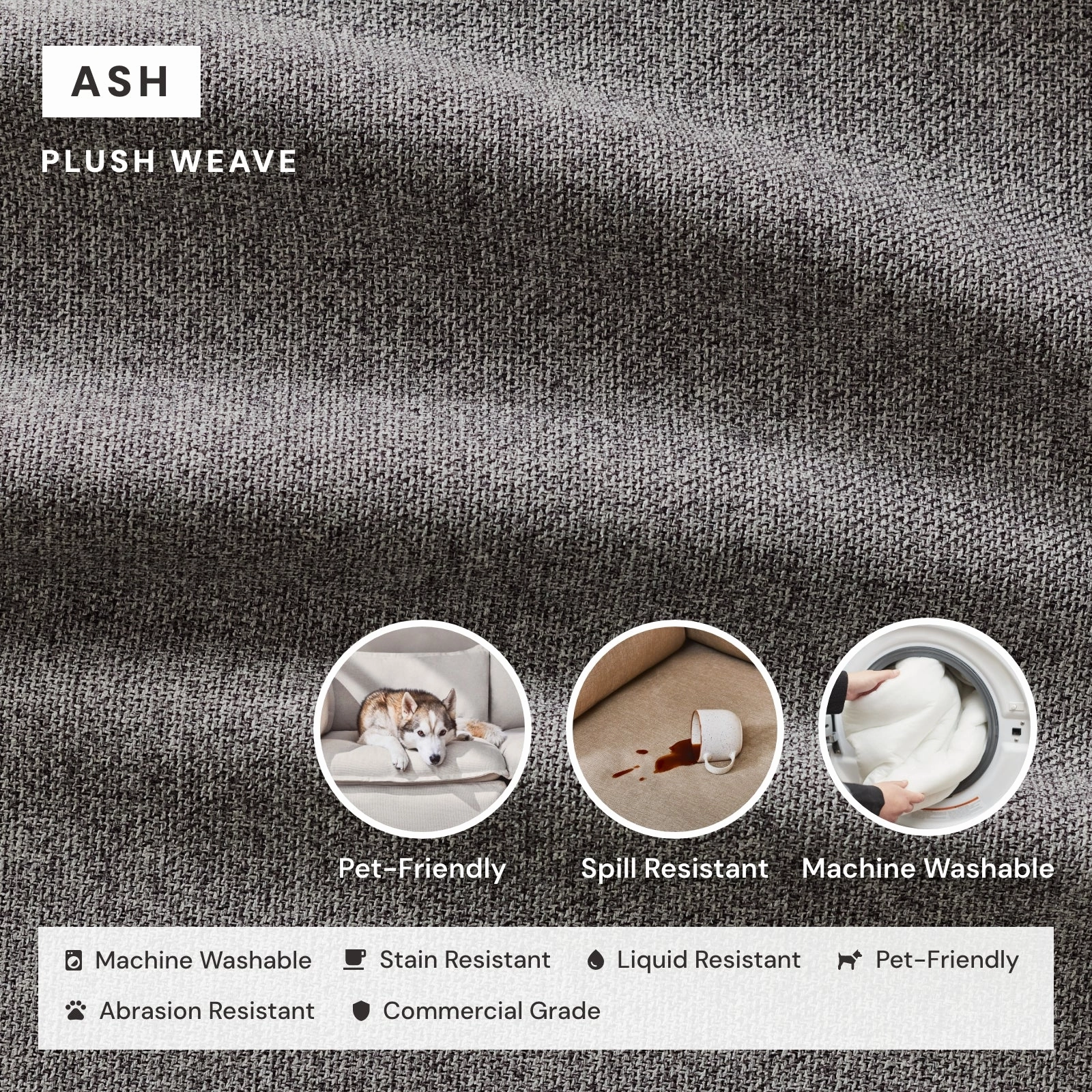 Elevate Comfort Layer Set for 3-Seater Sofa   Armchair Set | Plush Weave in Ash