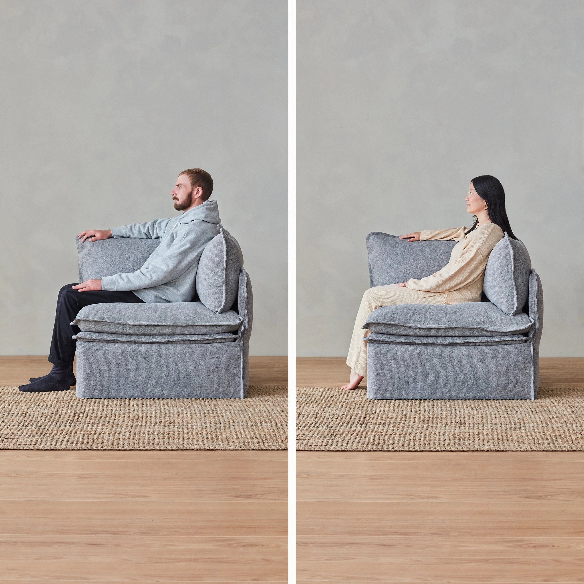 Elevate Comfort Layer Set for 3-Seater U-Sectional | Blended Weave in Oat