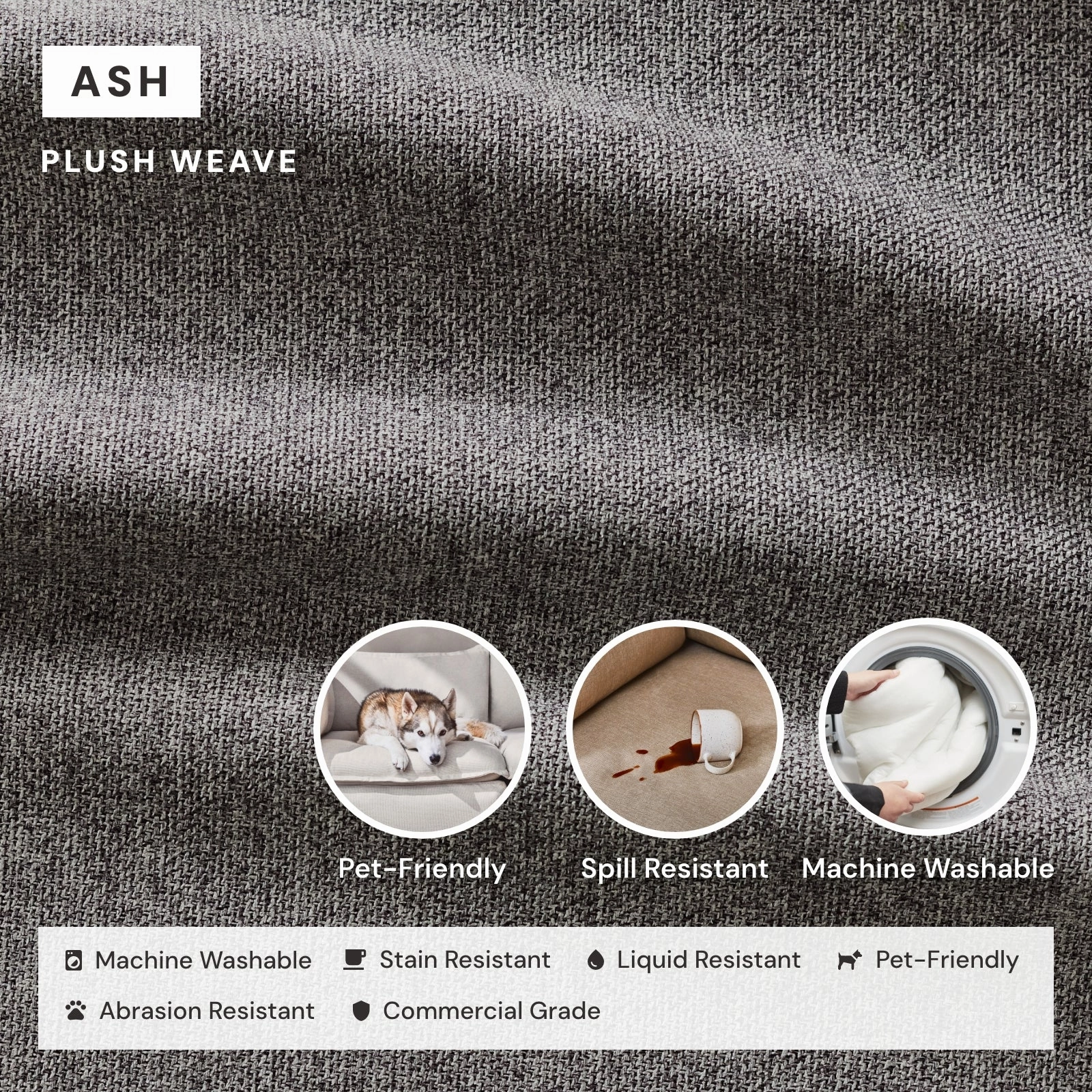 Elevate Comfort Layer Set for 4-Seater | Plush Weave in Ash