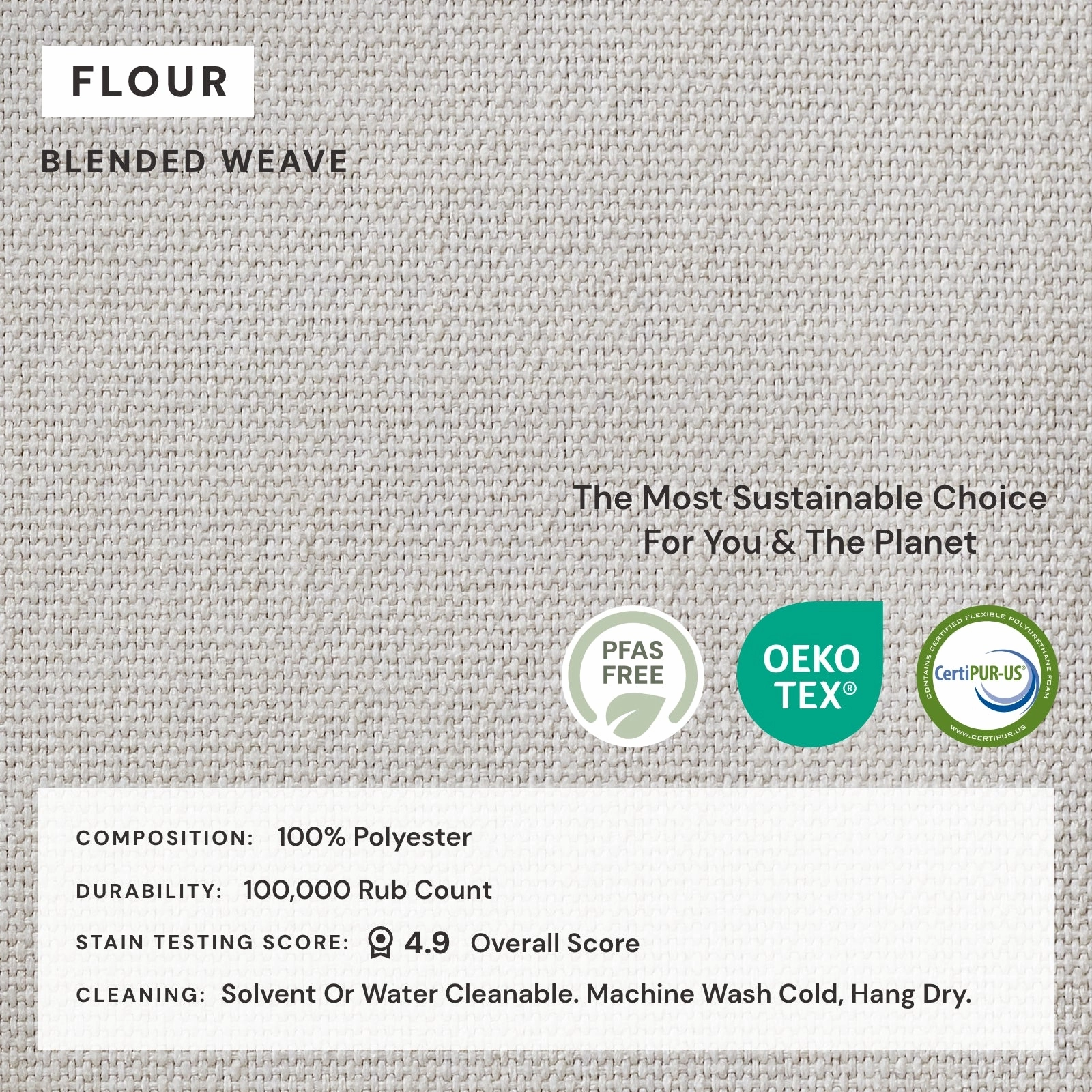 Elevate Comfort Layer Set for 5-Seater Open-Ends Corner Sectional   Ottoman | Blended Weave in Flour