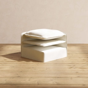 Elevate Comfort Layer Set for 6-Seater Open-Ends U-Sectional   Ottoman | Plush Weave in Eggshell