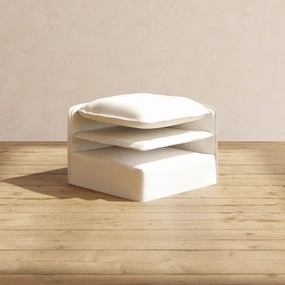 Elevate Comfort Layer Set for 7-Seater Open-Ends Corner Sectional   Bench Ottoman | Knit Boucle in Mousse