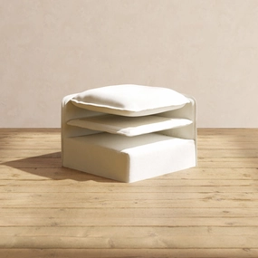 Elevate Comfort Layer Set for 7-Seater U-Sectional   Ottoman | Plush Weave in Eggshell
