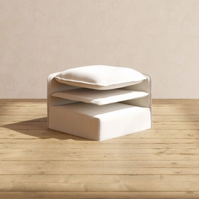Elevate Comfort Layer Set for 8-Seater Open-Ends U-Sectional | Blended Weave in Flour
