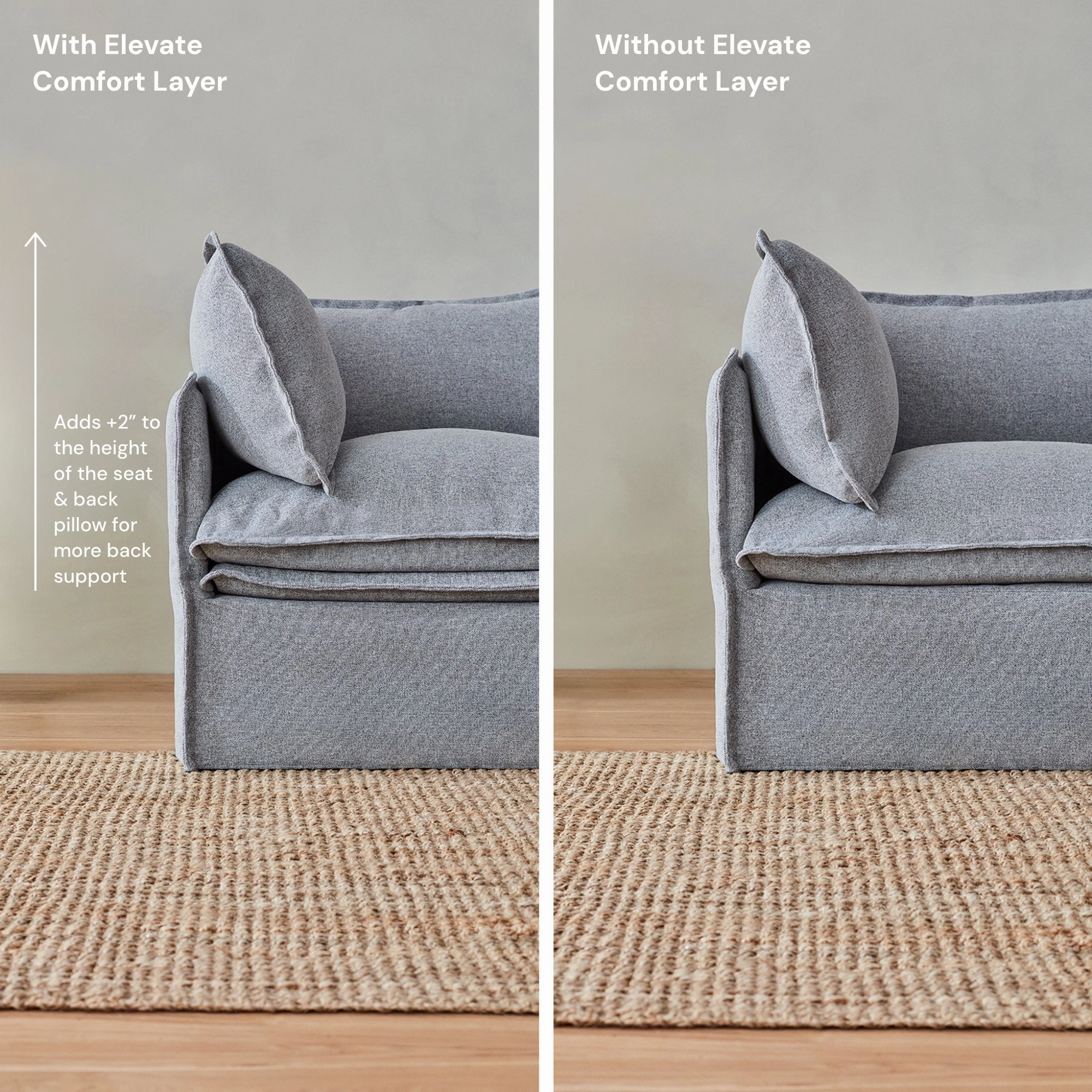 Elevate Comfort Layer Set for Armchair | Plush Weave in Cloud