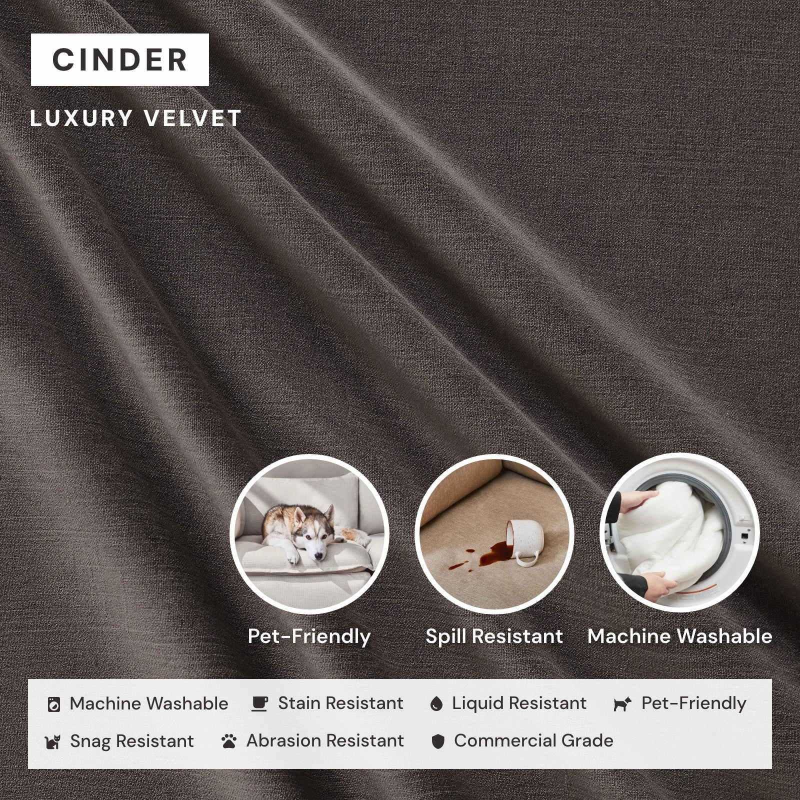 Elevate Comfort Layer Set for Armchair Set | Luxury Velvet in Cinder