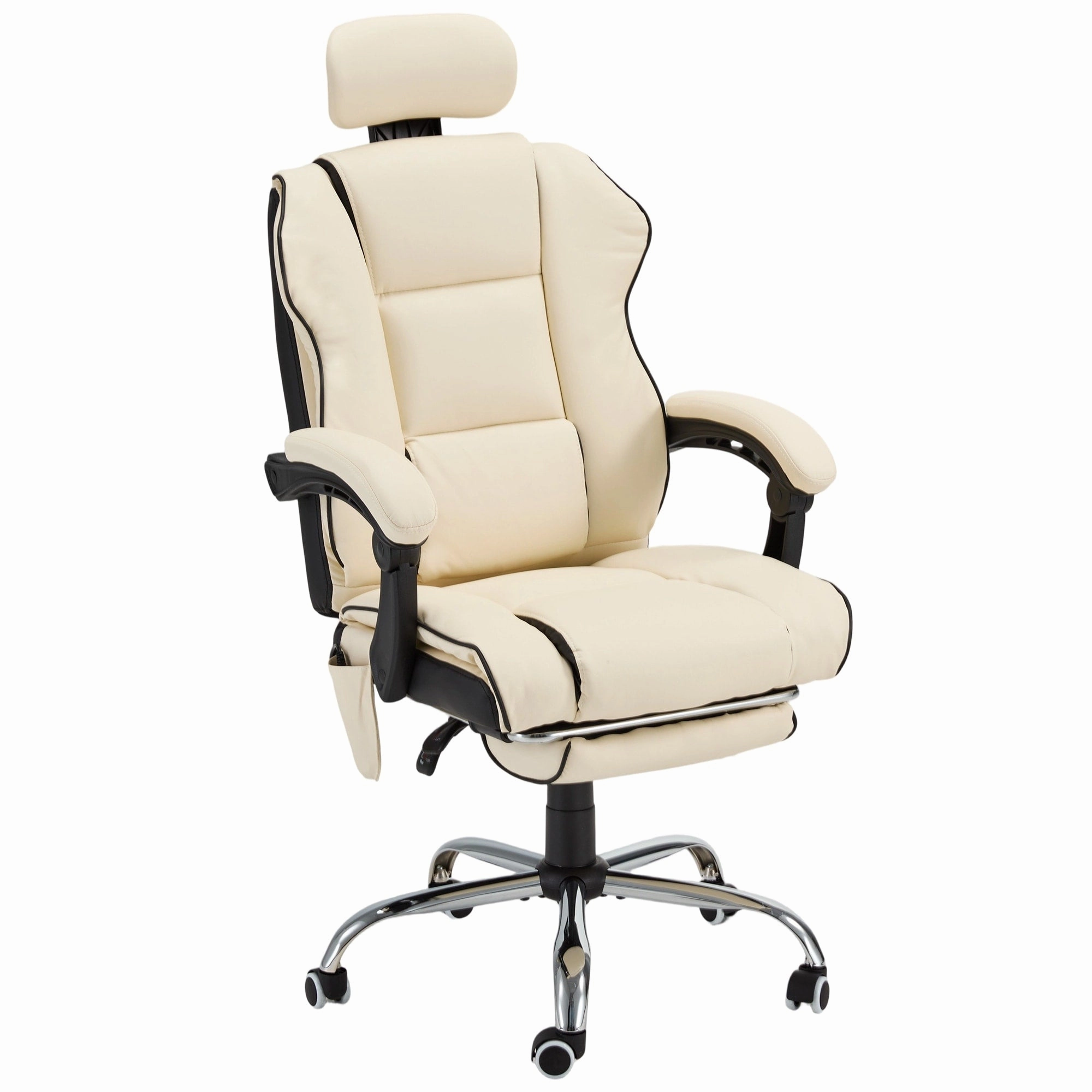 EROMMY Ergonomic Gaming Chair with Adjustable Footrest. Reclining Backrest and Massage. Heated Office Chair