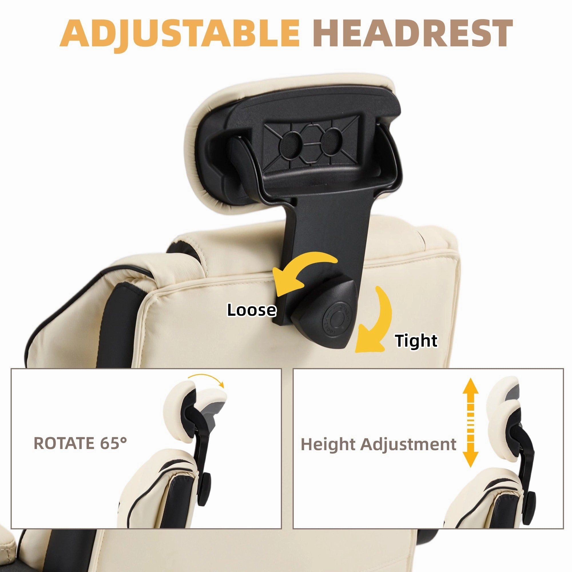 EROMMY Ergonomic Gaming Chair with Adjustable Footrest. Reclining Backrest and Massage. Heated Office Chair