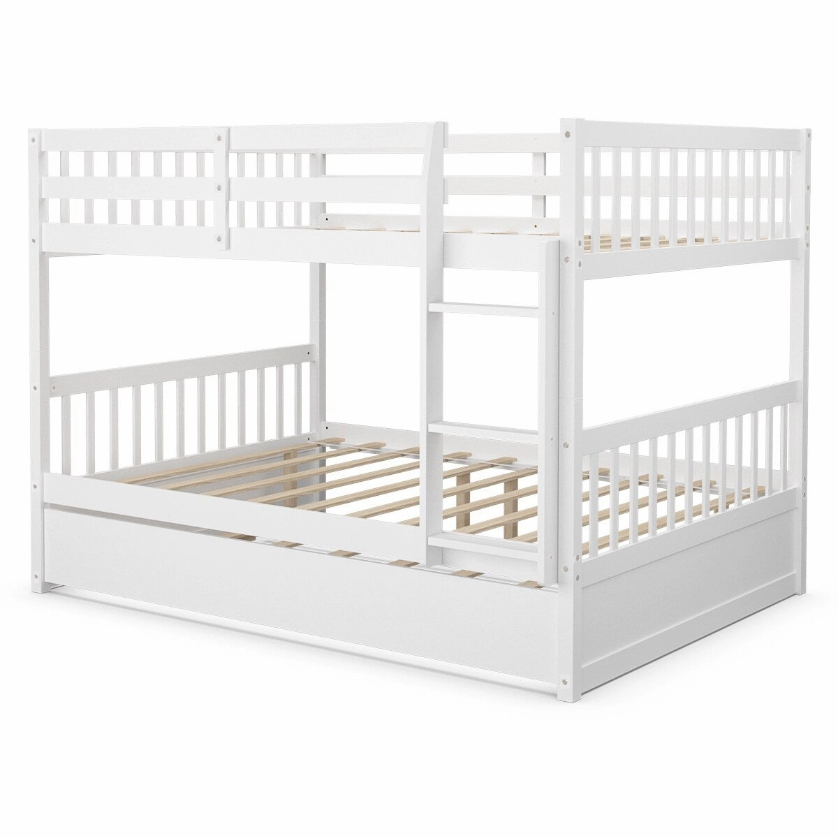 Gymax Full over Full Bunk Bed Platform Wood Bed Captain's Bed w/