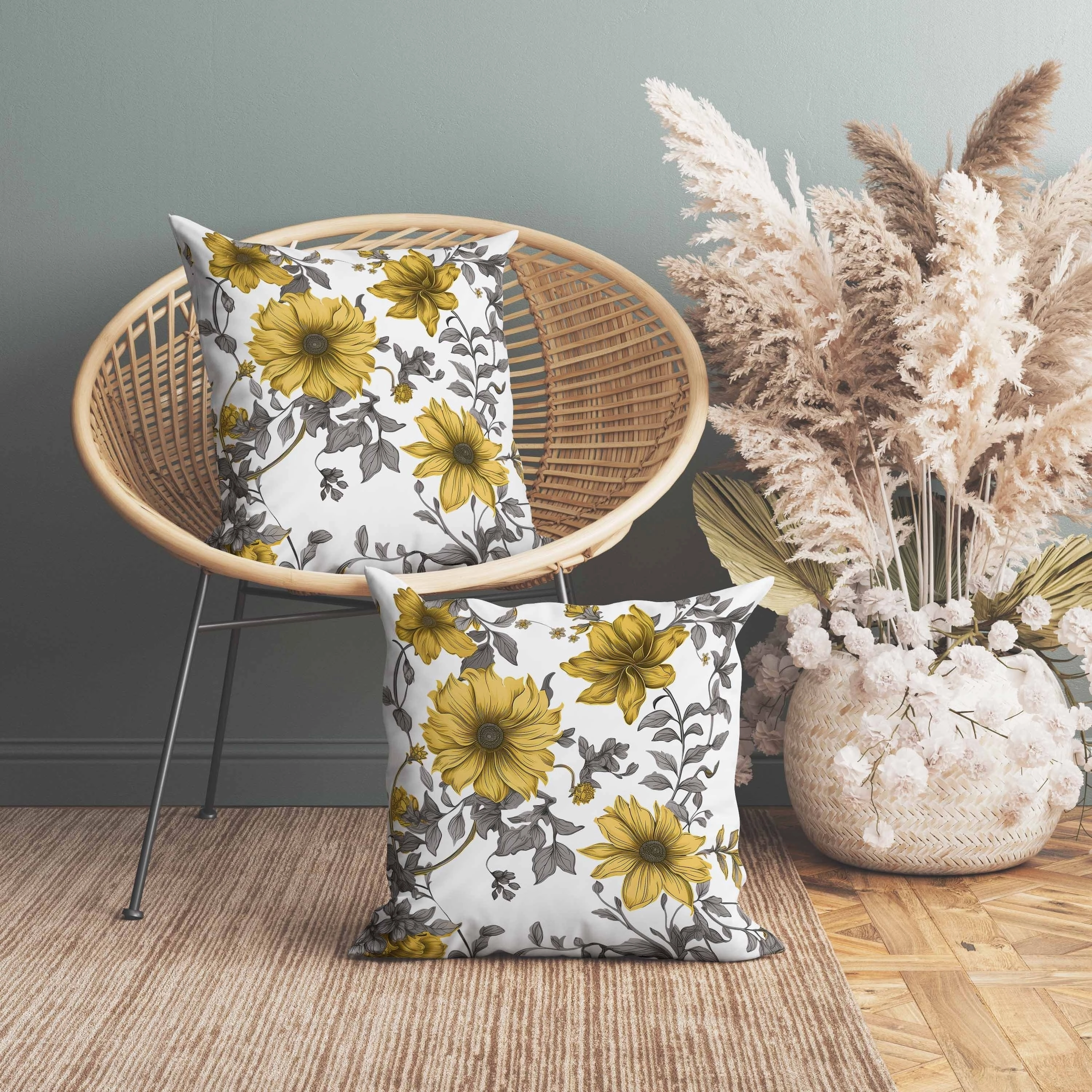 Harvest of Sunshine Faux Suede Reversible Throw Pillow Grey and Gold