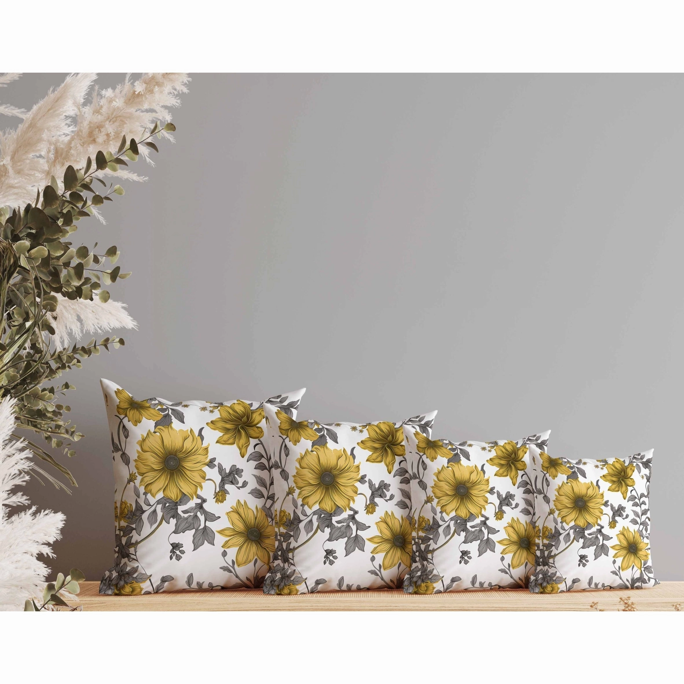 Harvest of Sunshine Faux Suede Reversible Throw Pillow Grey and Gold