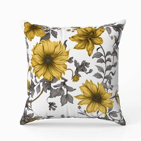 Harvest of Sunshine Faux Suede Reversible Throw Pillow Grey and Gold
