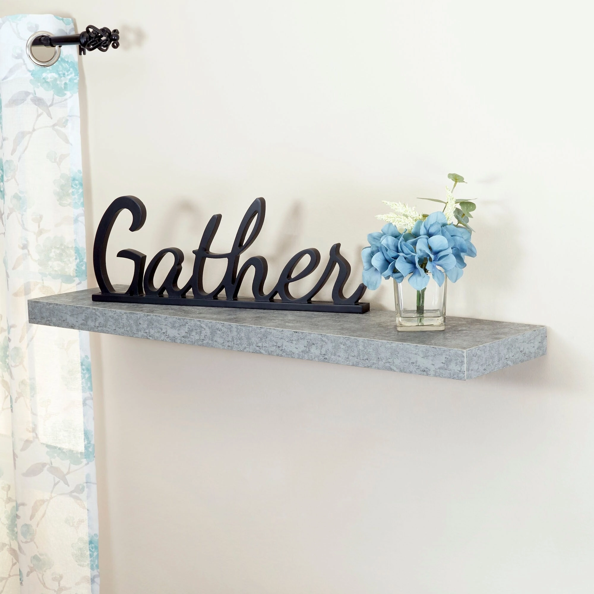 Household Essentials Floating Wall Shelf Slate