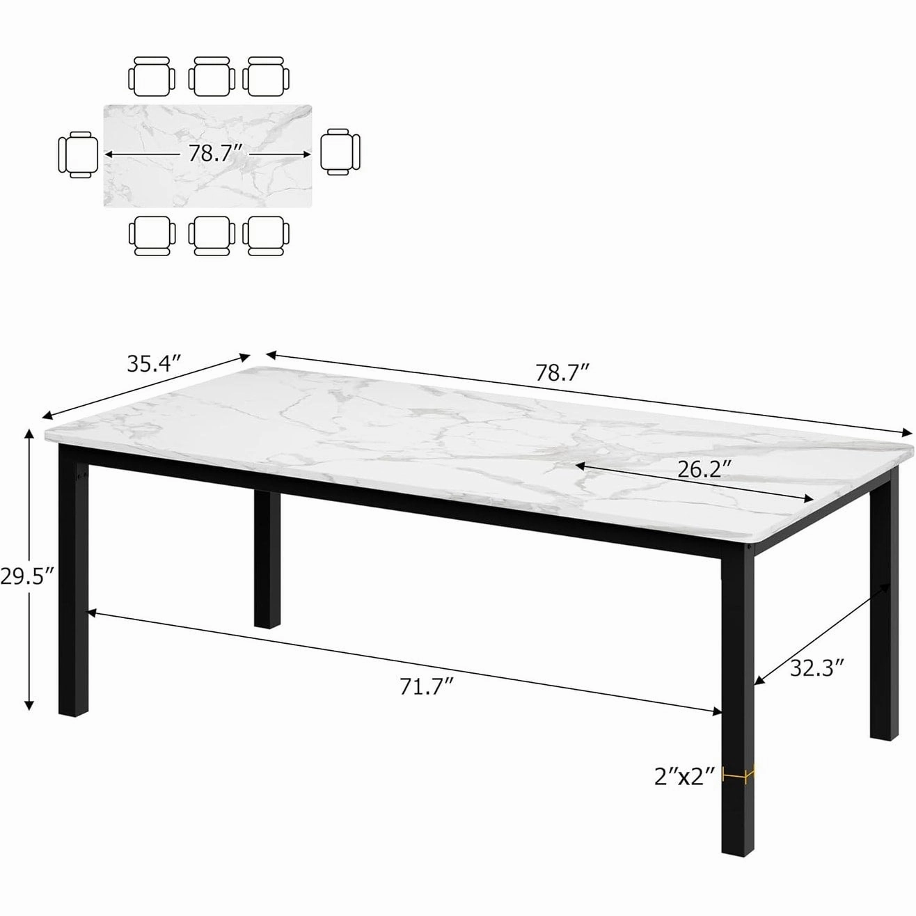 Industrial Dining Table for 8. Wooden Long Dinner Table. Kitchen Table