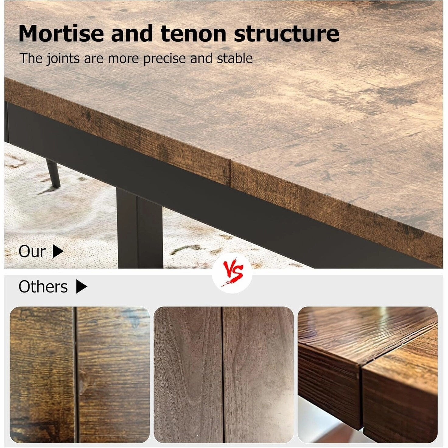 Industrial Dining Table for 8. Wooden Long Dinner Table. Kitchen Table