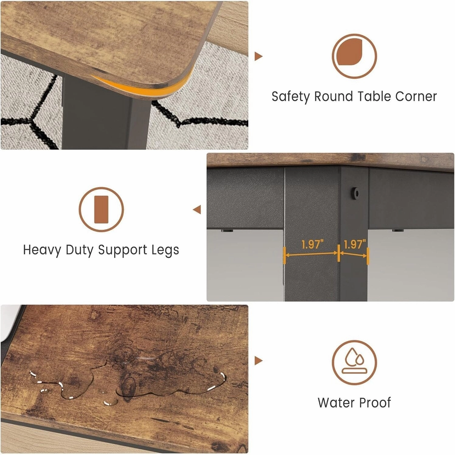 Industrial Dining Table for 8. Wooden Long Dinner Table. Kitchen Table