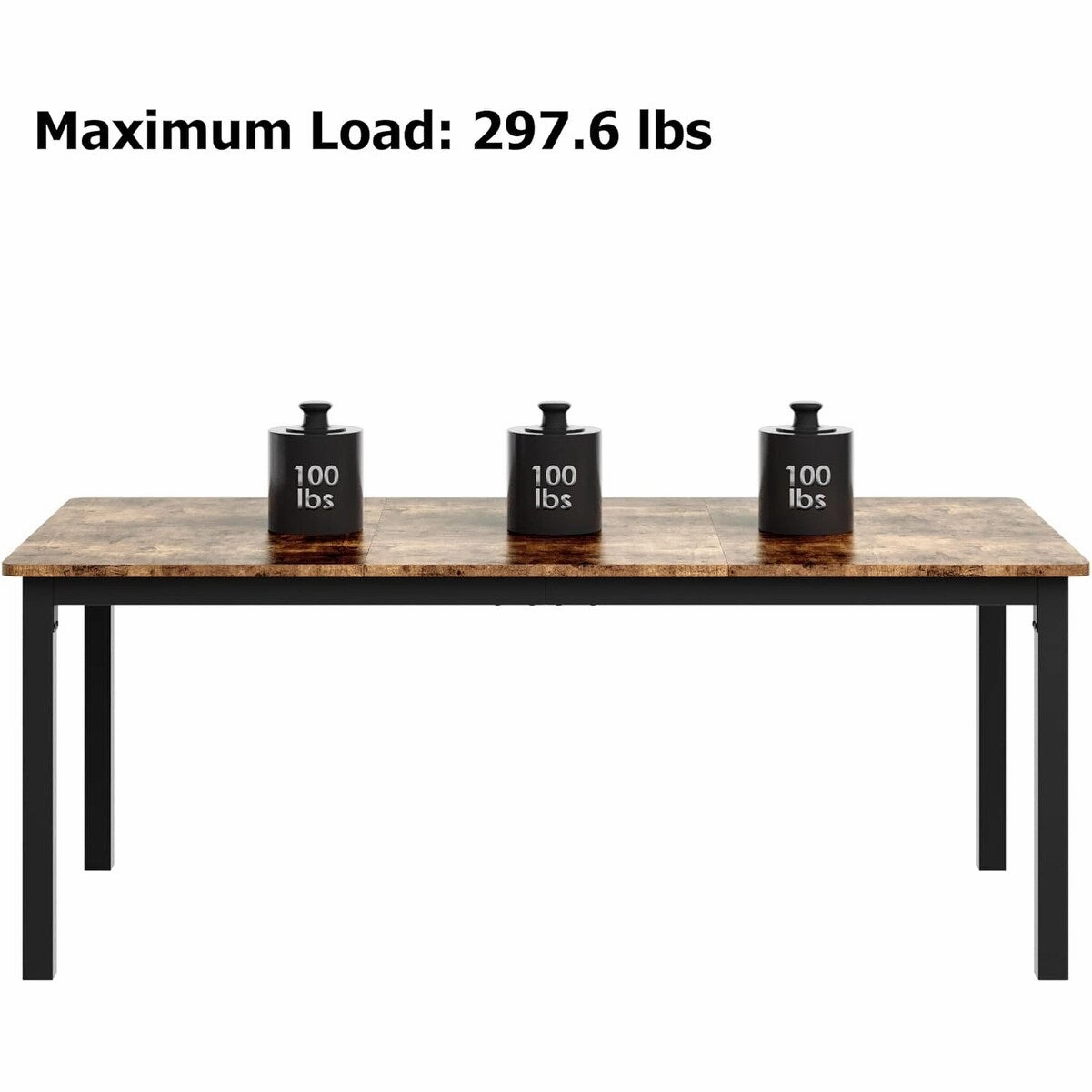Industrial Dining Table for 8. Wooden Long Dinner Table. Kitchen Table