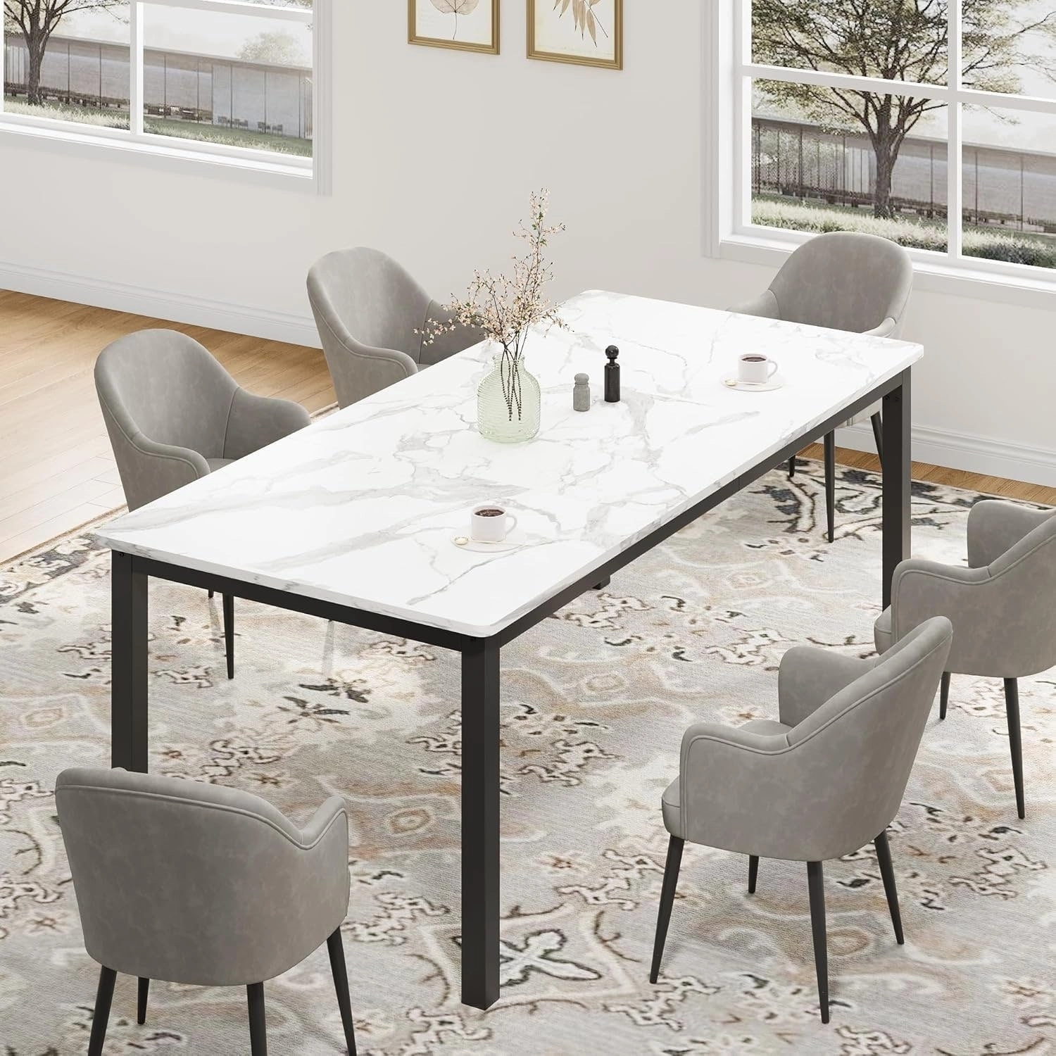 Industrial Dining Table for 8. Wooden Long Dinner Table. Kitchen Table