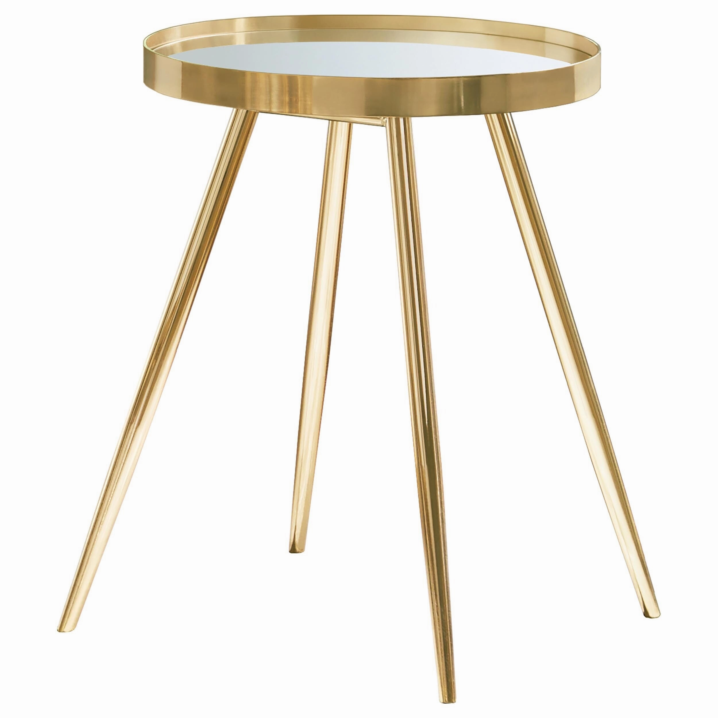 Kaelyn Round Coffee And End Table Set Gold