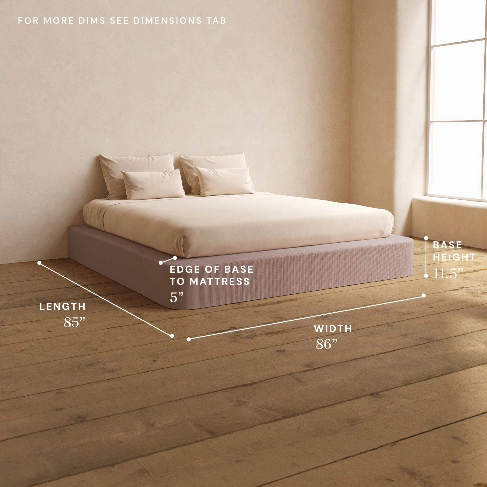 King Upholstered Platform Bed | Mizu Weave in Sakura