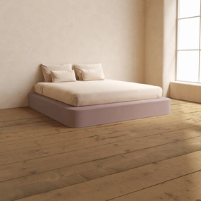 King Upholstered Platform Bed | Mizu Weave in Sakura