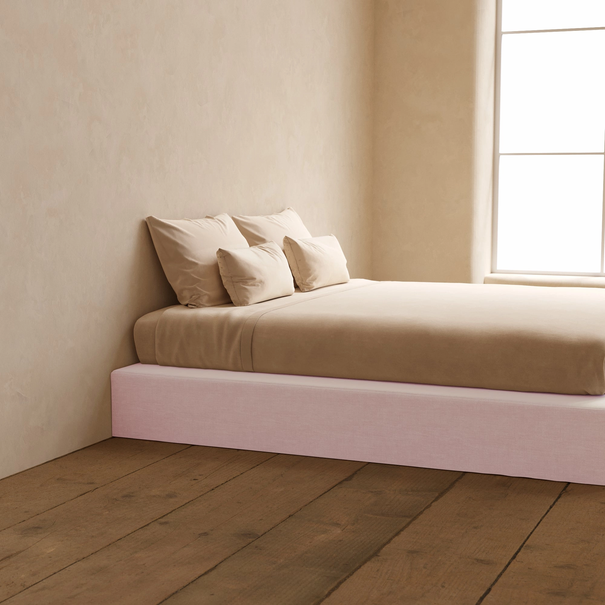 King Upholstered Platform Bed | Mod Velvet in Coco
