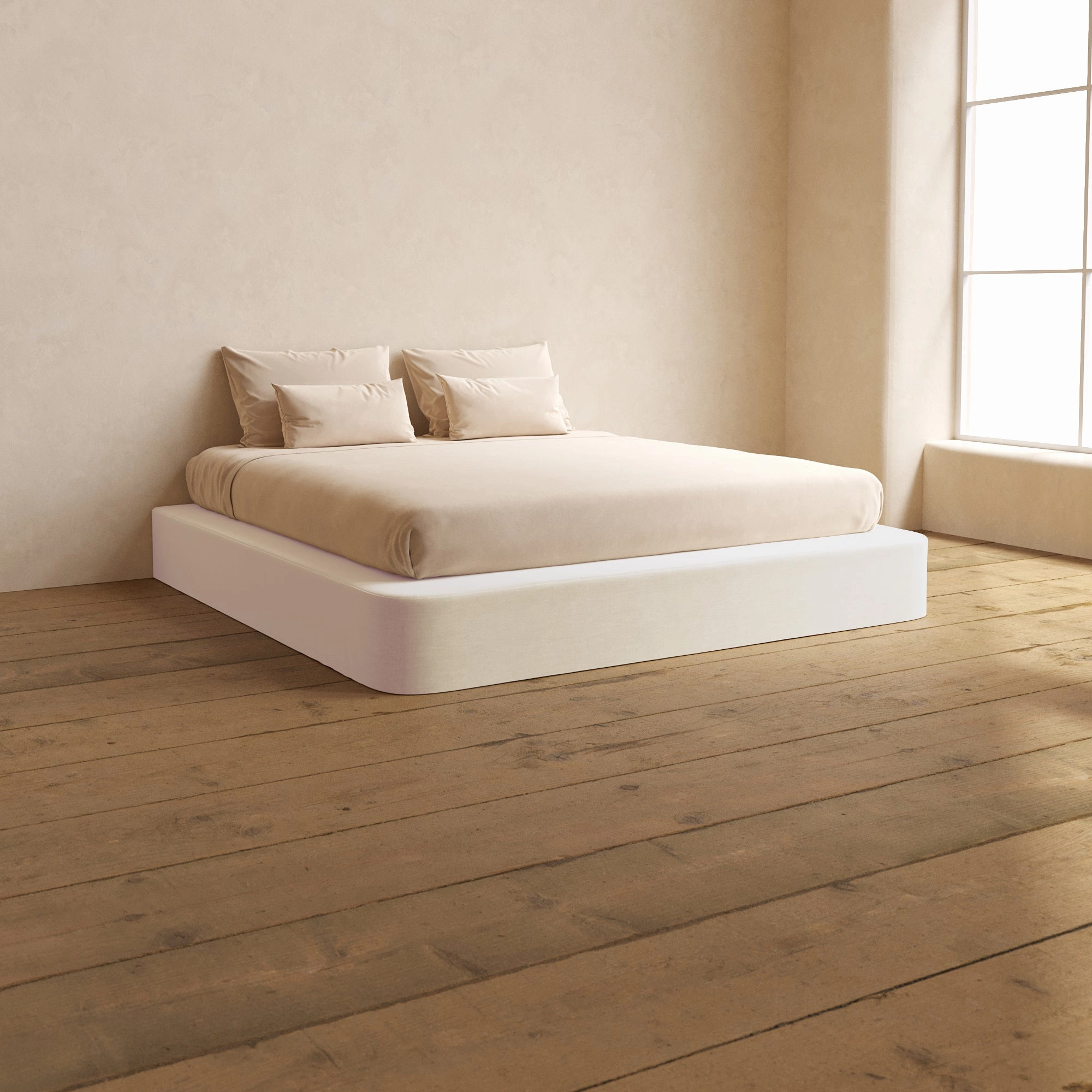 King Upholstered Platform Bed | Mod Velvet in Coco
