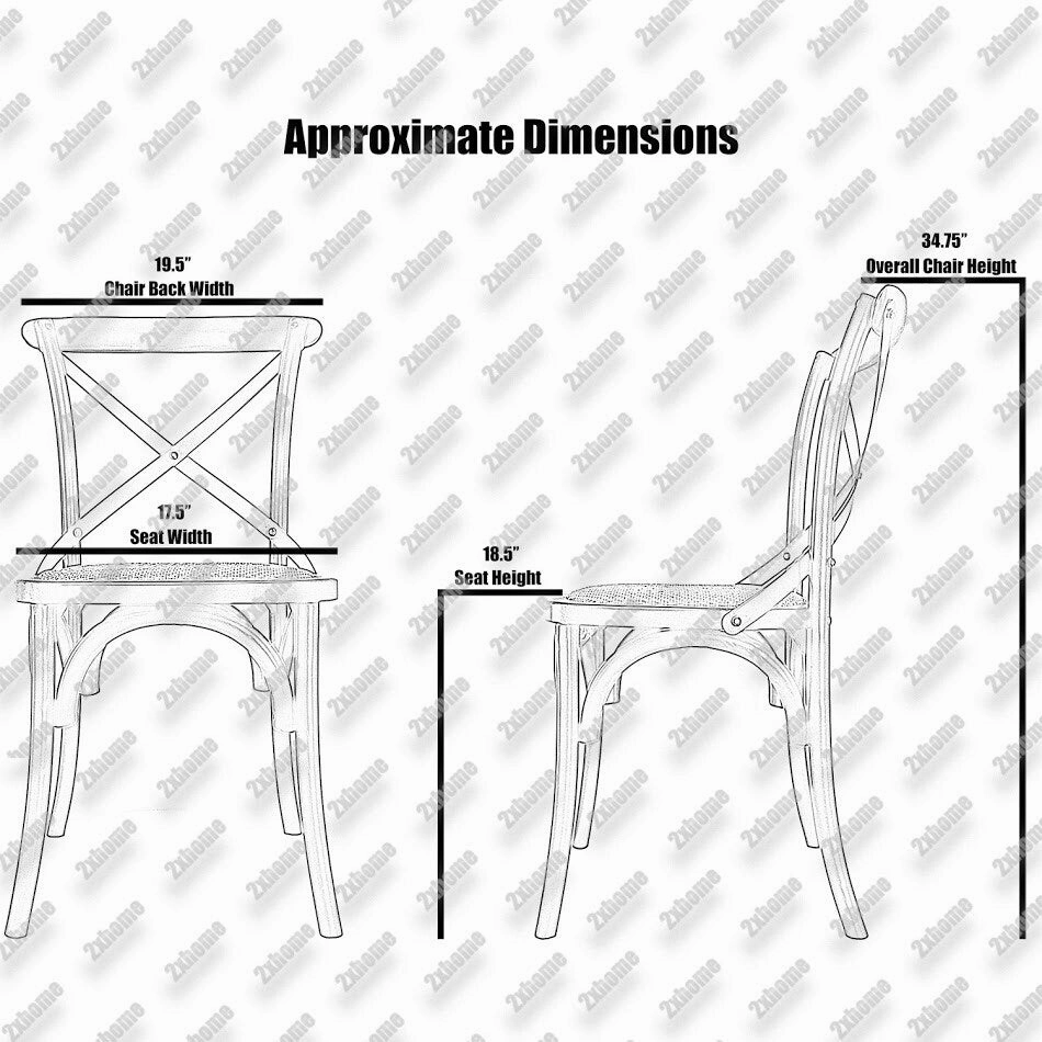 Mid Century Modern Contemporary Antique Style Cross Back X Open Wooden Frame Dining Accent Wood Chairs