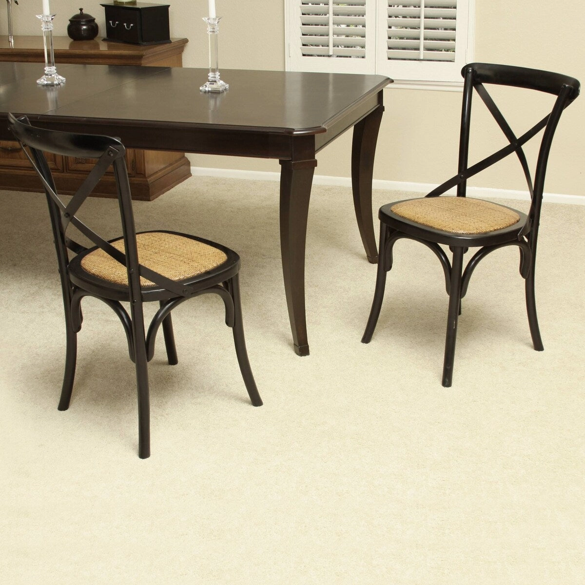 Mid Century Modern Contemporary Antique Style Cross Back X Open Wooden Frame Dining Accent Wood Chairs