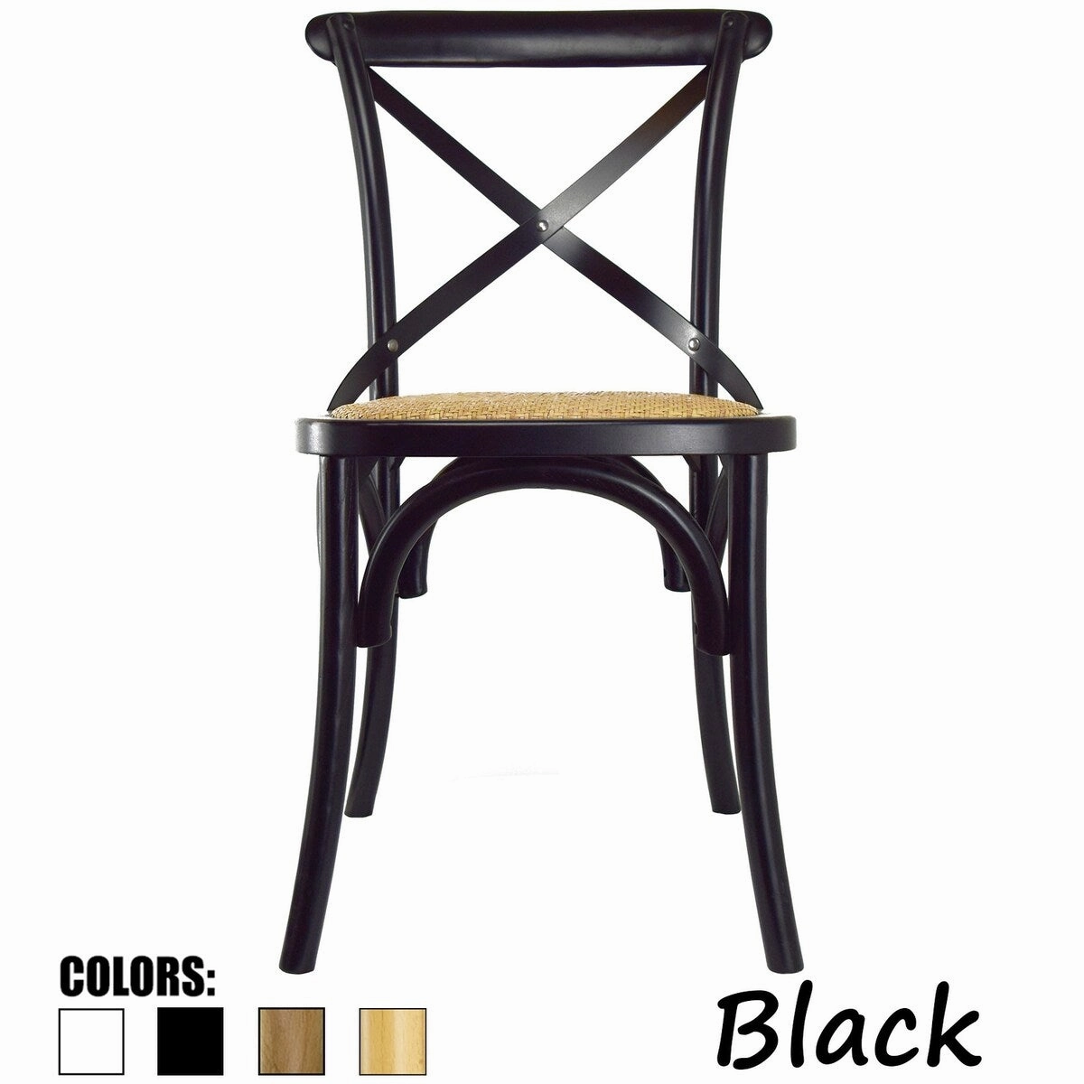 Mid Century Modern Contemporary Antique Style Cross Back X Open Wooden Frame Dining Accent Wood Chairs