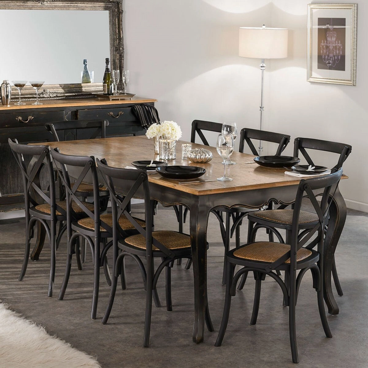 Mid Century Modern Contemporary Antique Style Cross Back X Open Wooden Frame Dining Accent Wood Chairs